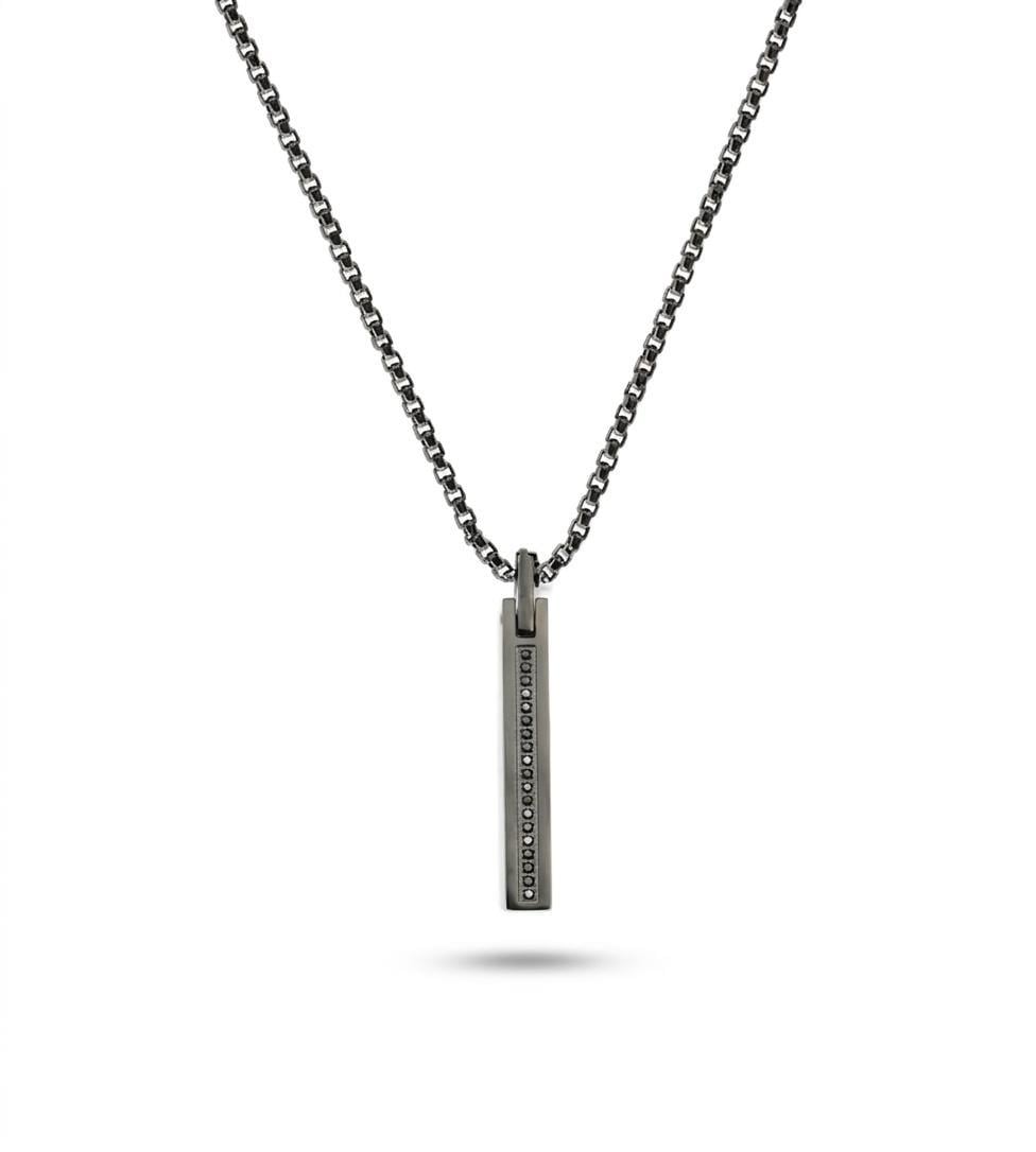 Welch Çelik Taşlı Çubuk Kolye Erkek Çelik Kolye ve Erkek Kolye Modelleri - WELCH 