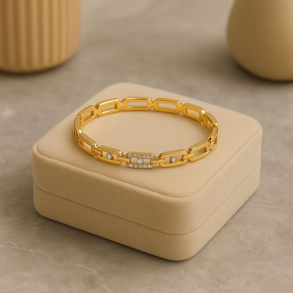 Welch Gold Taşlı Çelik Bileklik