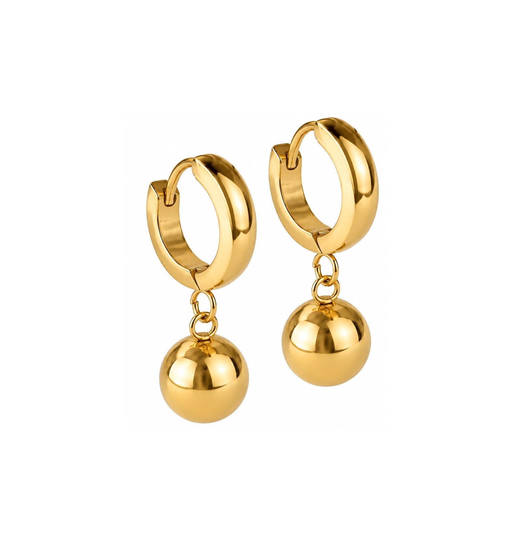 Welch Gold Çelik Halka Top Küpe Kadın Çelik Küpe Modelleri ve Çelik Küpe Fiyatları - WELCH 