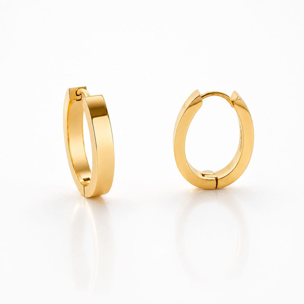 Welch Gold Çelik Oval Halka Küpe Kadın Çelik Küpe Modelleri ve Çelik Küpe Fiyatları - WELCH 