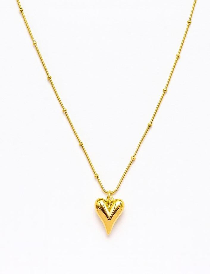 Welch Gold Steel Heart Necklace
