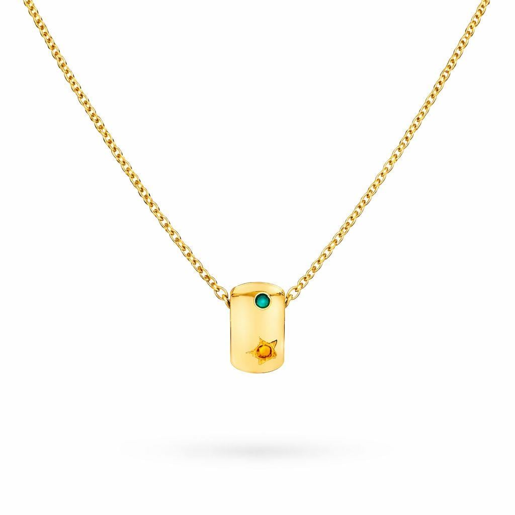 Welch Çelik Minimal Taşlı Top Kolye