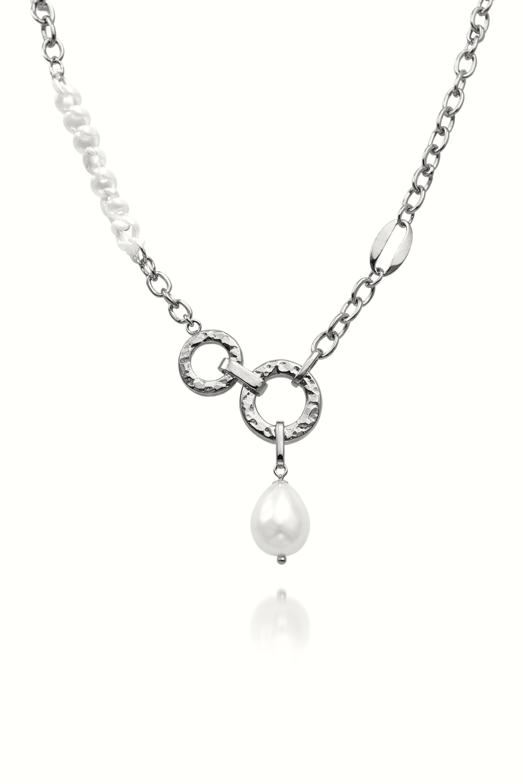 ​​Welch Çelik Zincir İncili Kolye Kadın Kolye ve Kadın Çelik Kolye Modelleri - WELCH 