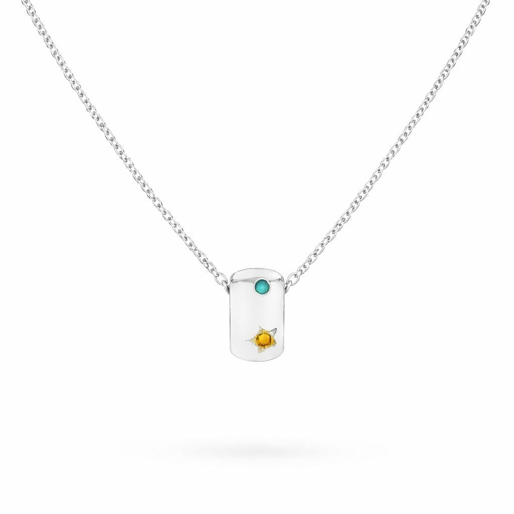 Welch Çelik Minimal Taşlı Top Kolye Kadın Kolye ve Kadın Çelik Kolye Modelleri - WELCH 