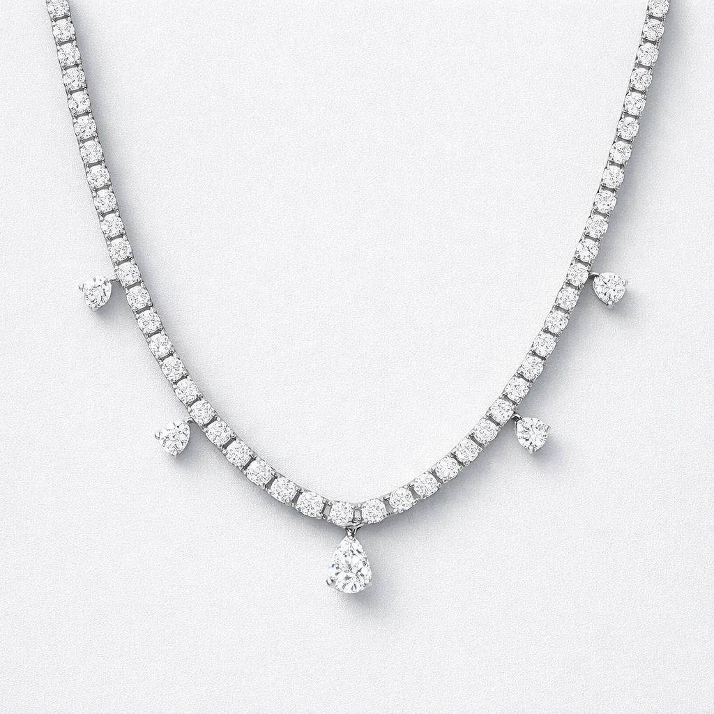 Welch Çelik Damla Taşlı Su Yolu Kolye Kadın Kolye ve Kadın Çelik Kolye Modelleri - WELCH 