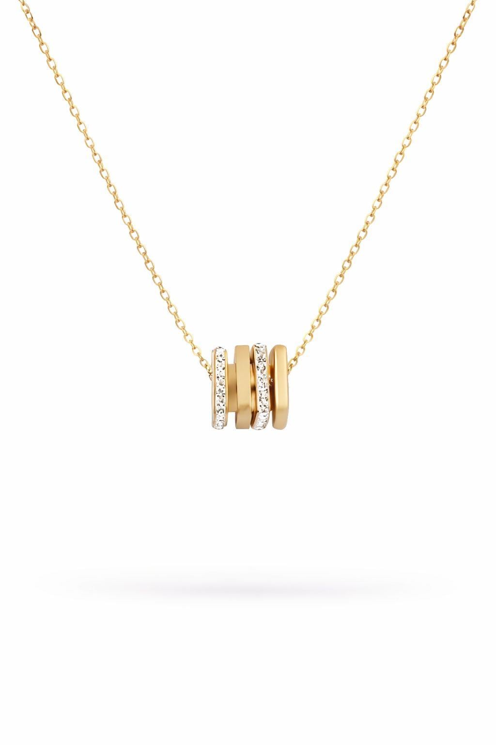 Welch Gold Cube Womens Steel Necklace