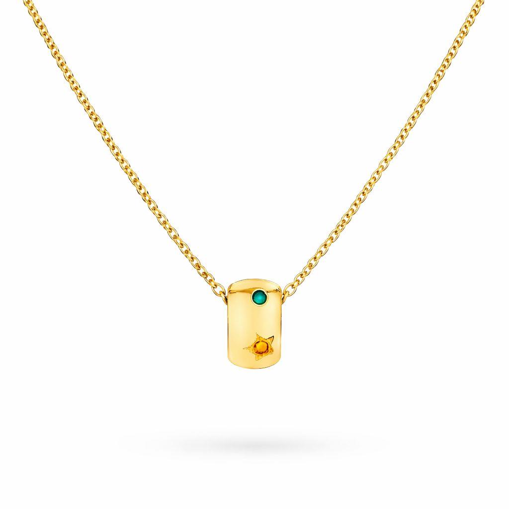 Welch Çelik Minimal Taşlı Top Kolye