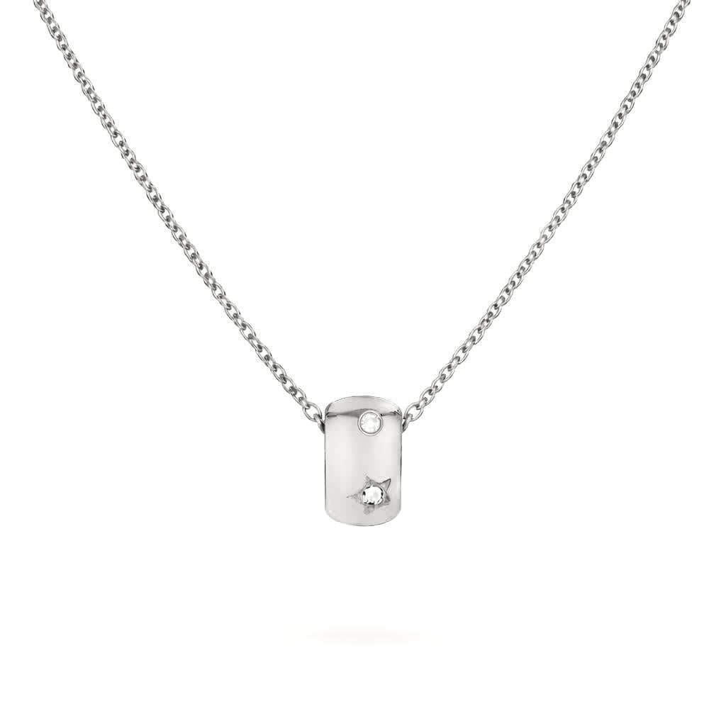 Welch Çelik Minimal Taşlı Top Kolye