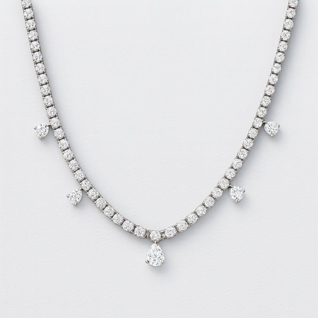 Welch Çelik Damla Taşlı Su Yolu Kolye Kadın Kolye ve Kadın Çelik Kolye Modelleri - WELCH 