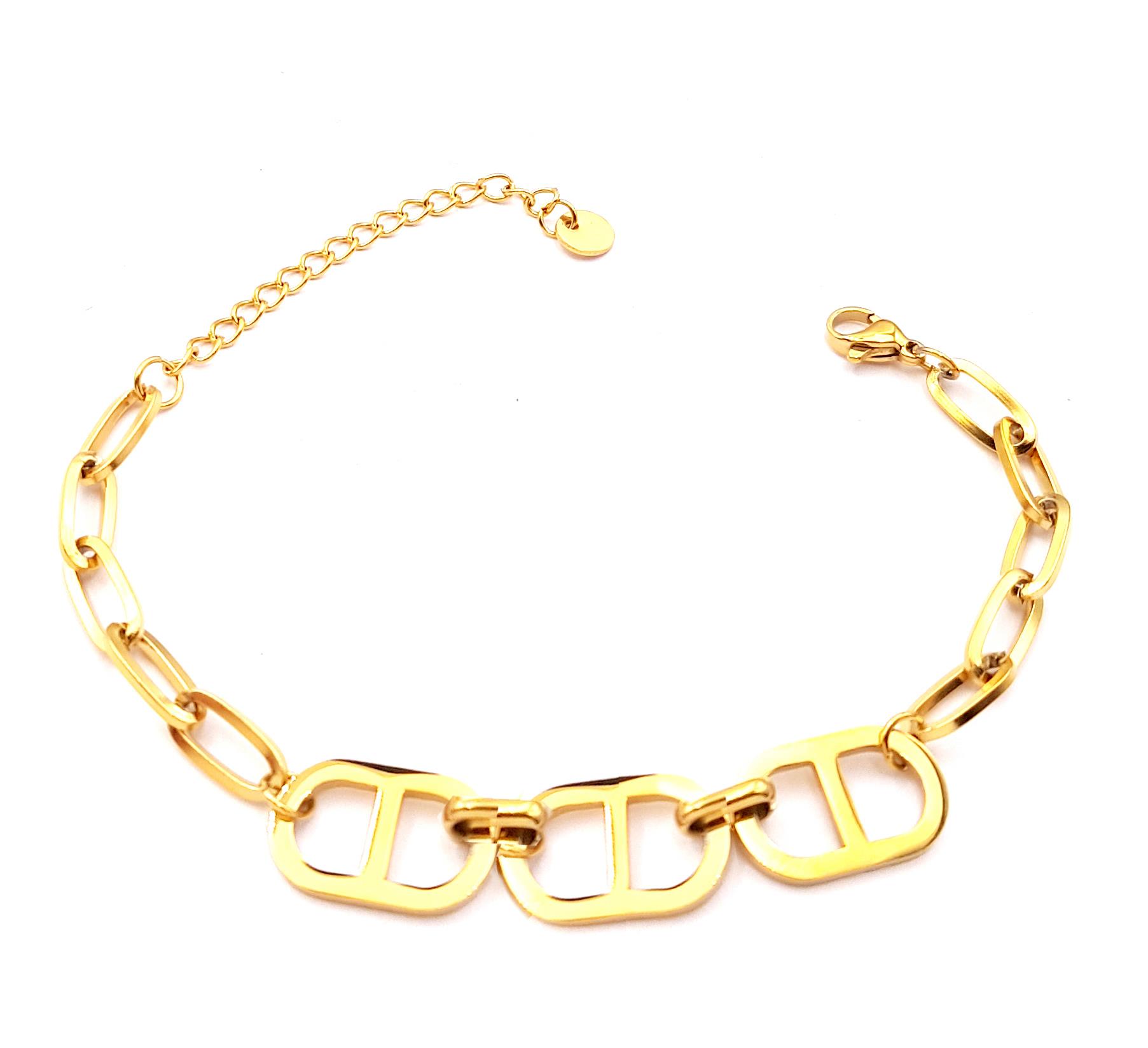 Keisha Gold Çelik Bileklik