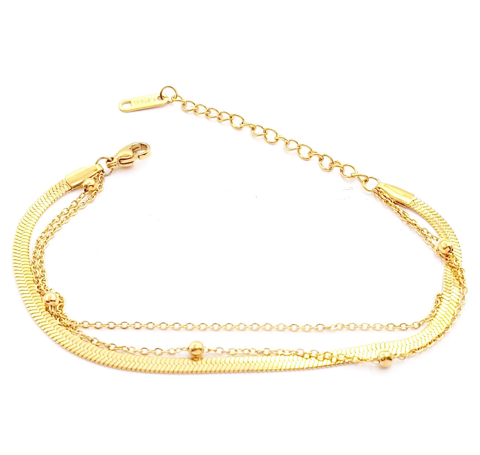 Keisha Gold Çelik Bileklik