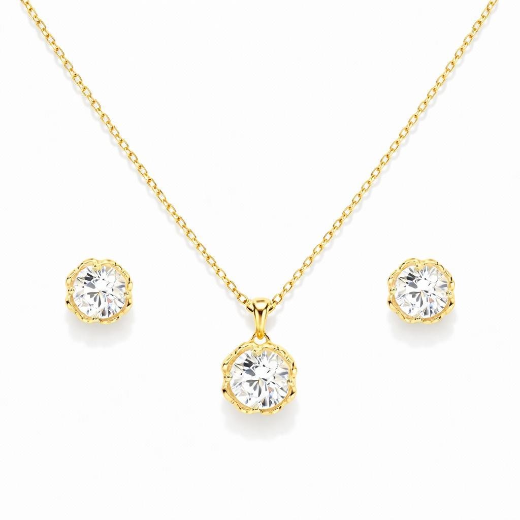 Welch İthal 925 Ayar Kararmaz Gümüş Kalpli Kolye Küpe Set Kolye - Gümüş Kolye 