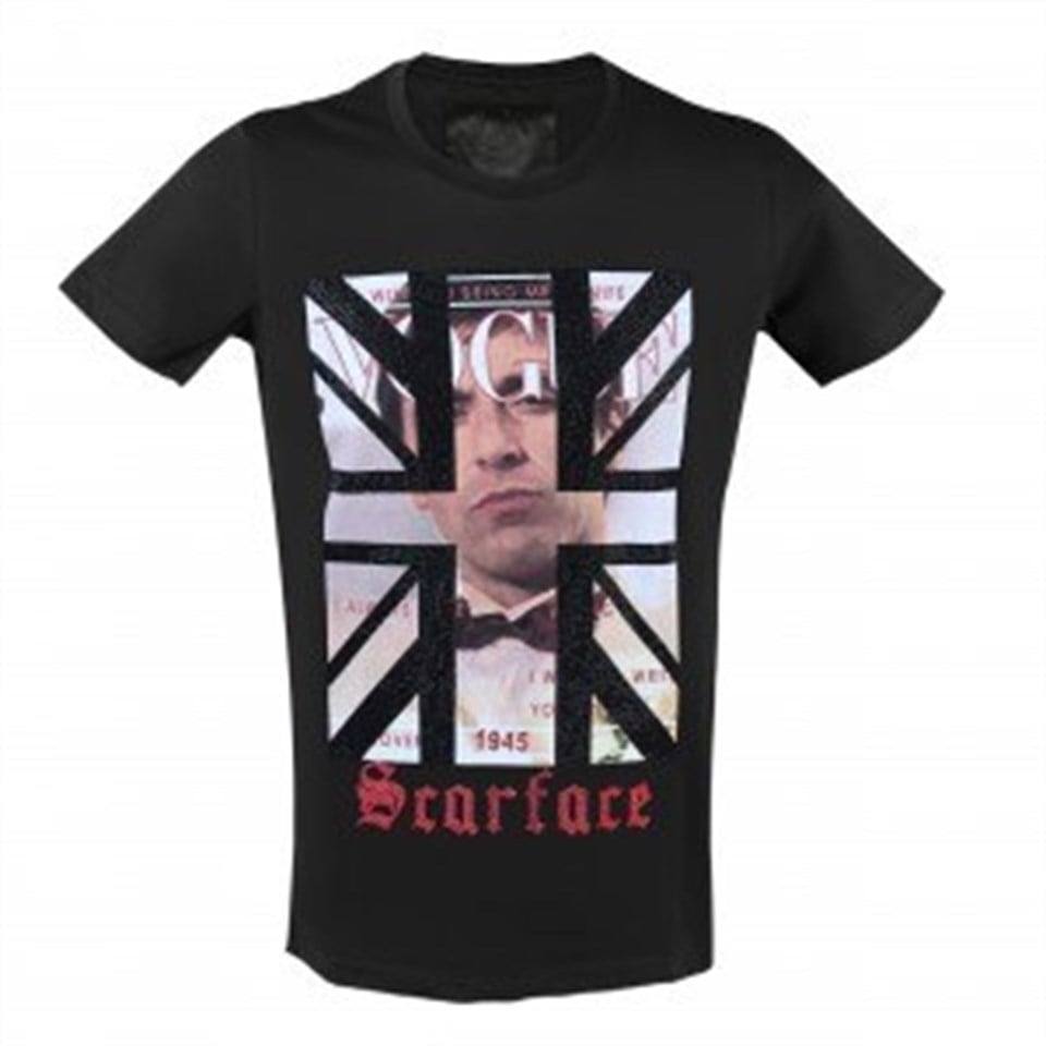 U-1945 Mc Element Taşlı Scarface T-Shirt