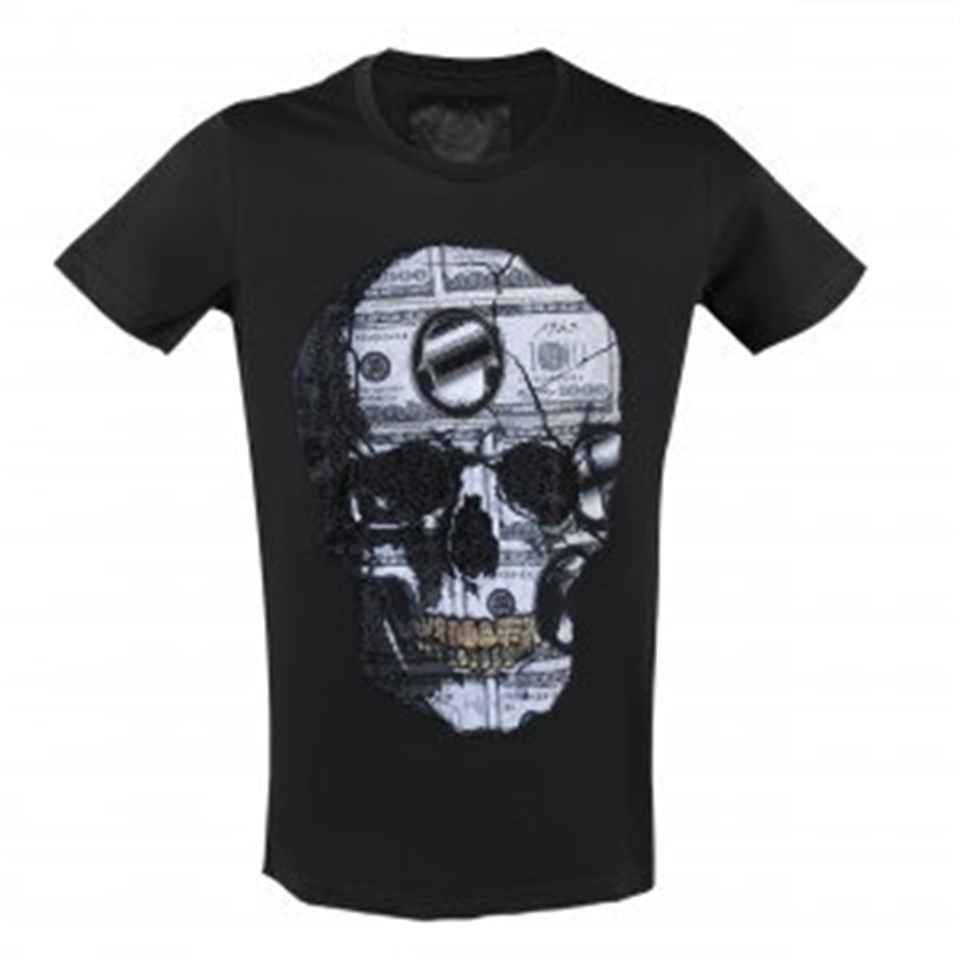 U-1945 Mc Element Stone Usd Dollar Skull T-Shirt