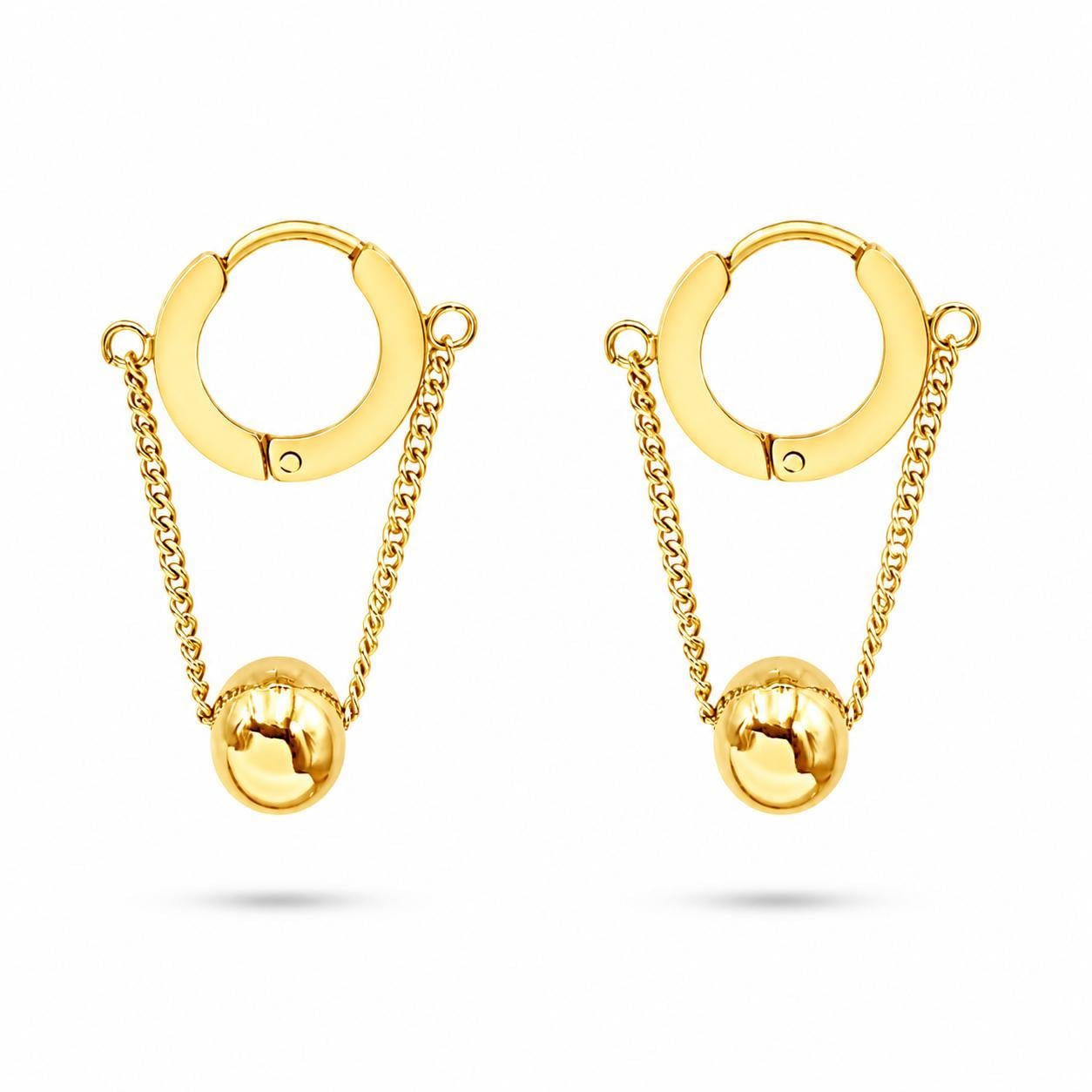 Welch Gold Çelik Halka Top Küpe {Ürün Adı} | Kadın Çelik Küpe Modelleri | Welch 