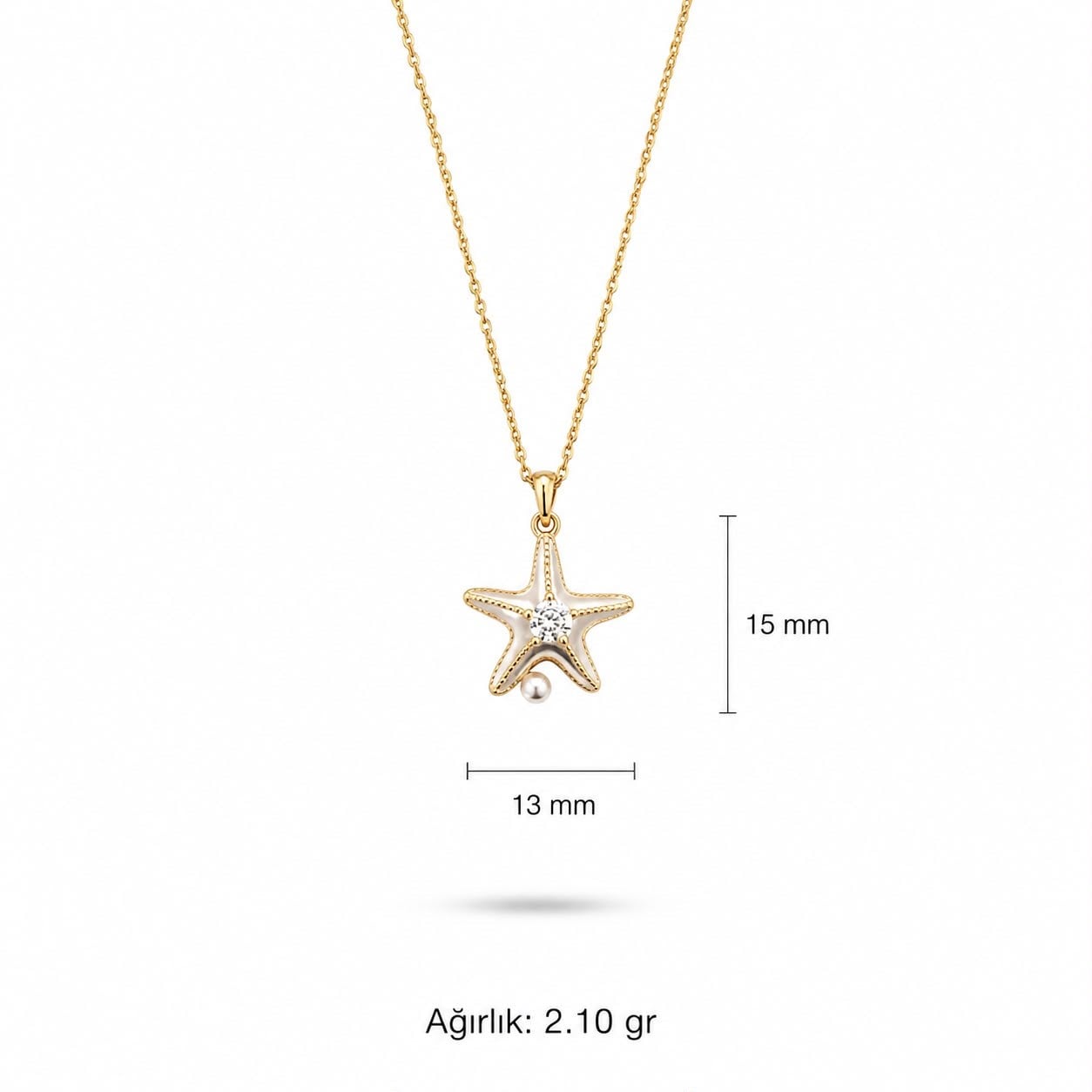 Welch Deniz Yıldızı Kolye – 925 Gümüş Gold Kaplama