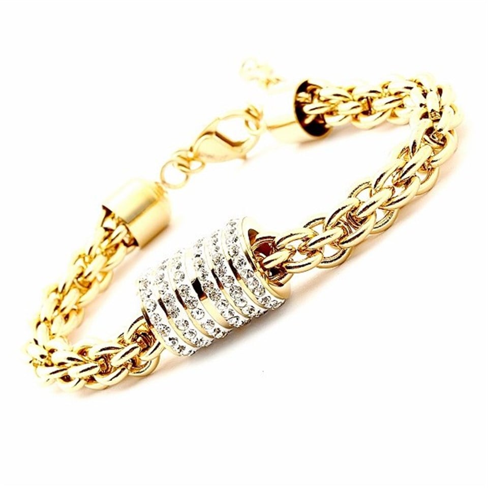 Welch Gold Model Stone Chain Steel Bracelet