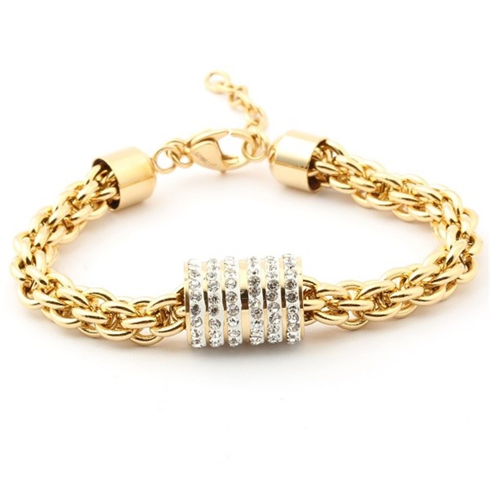 Welch Gold Model Stone Chain Steel Bracelet