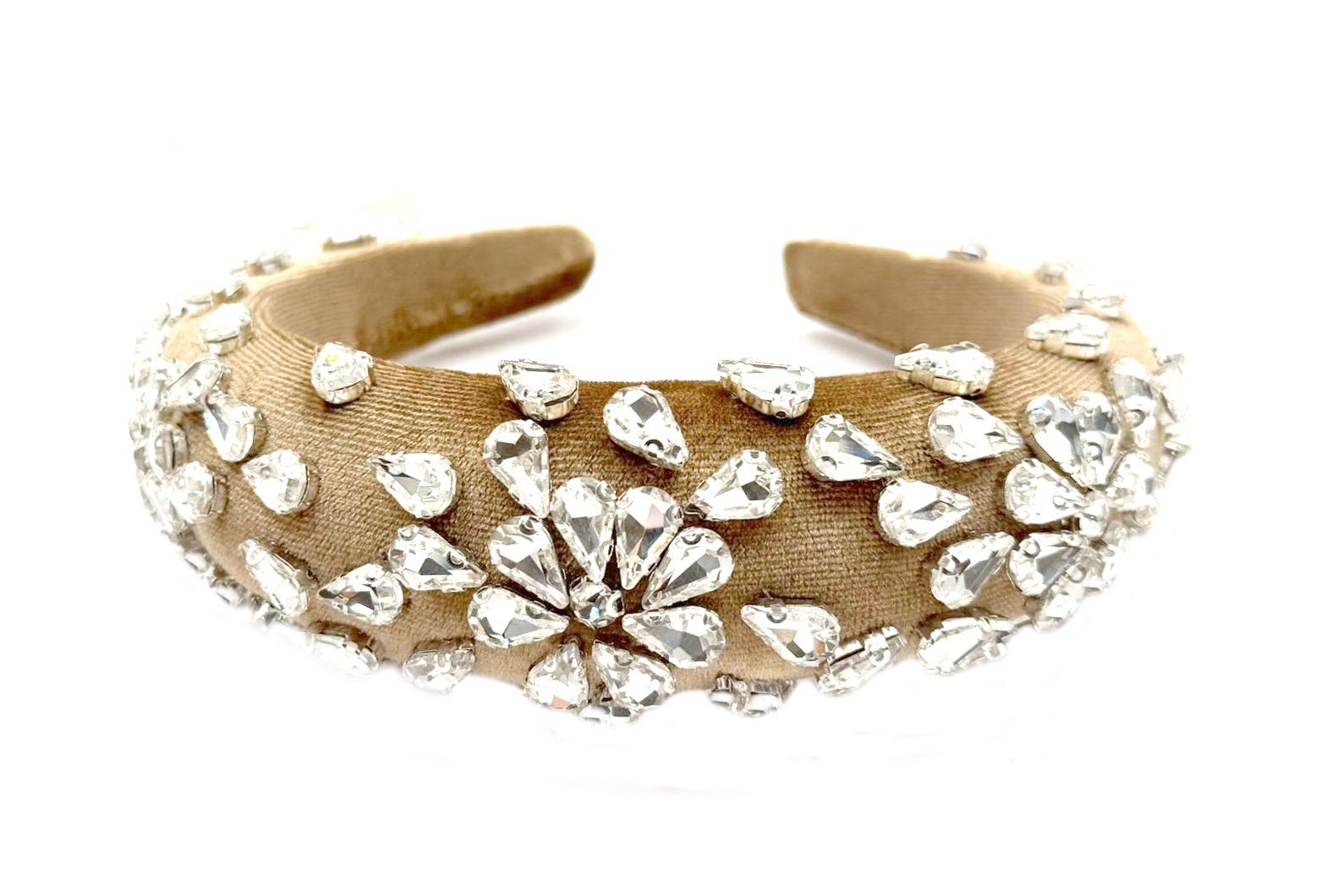 Welch Bijoux Kristal Taşlı Kahverengi Taç