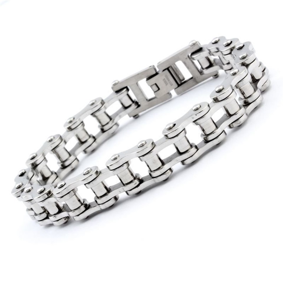 Welch Bicycle Chain White Mens Steel Bracelet