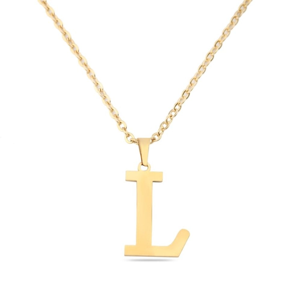 Welch Steel Gold Model Letter L Necklace