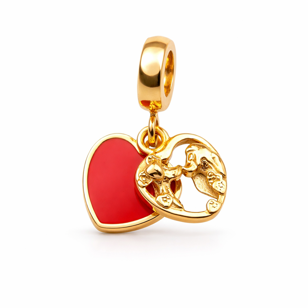 Welch Çelik Kırmızı Kalpli Charm  Welch Çelik Charm Modelleri - WELCH 