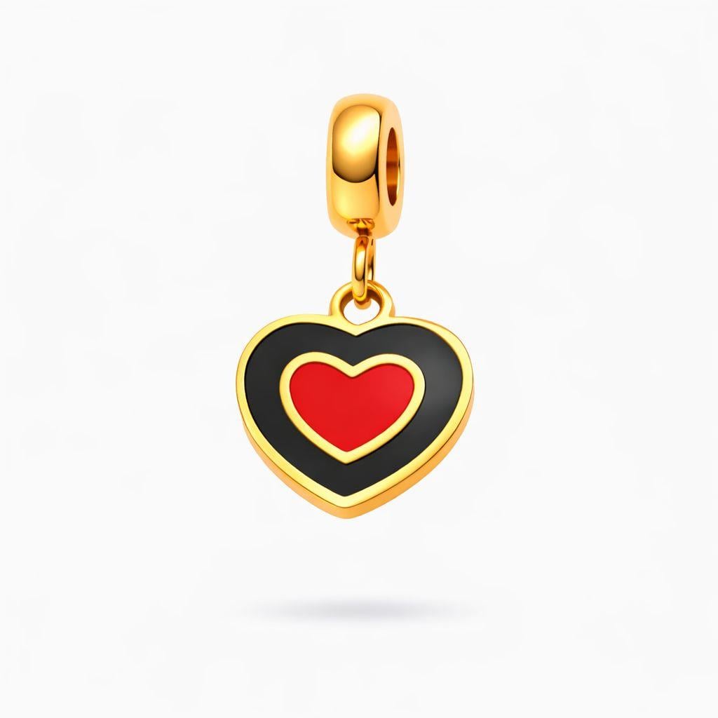 Welch Çelik kırmızı Kalpli Charm  Welch Çelik Charm Modelleri - WELCH 