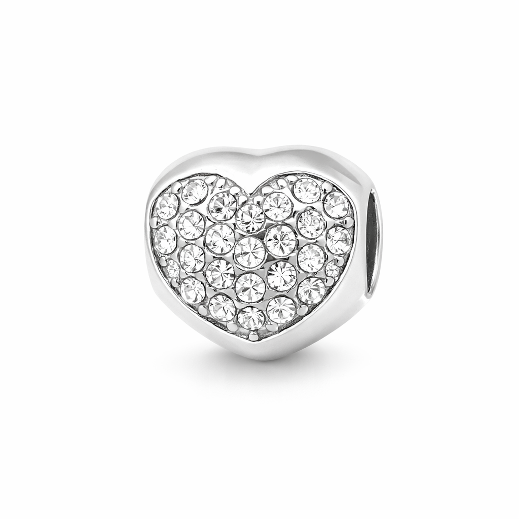 Welch Çelik Taşlı Kalp Charm  Welch Çelik Charm Modelleri - WELCH 