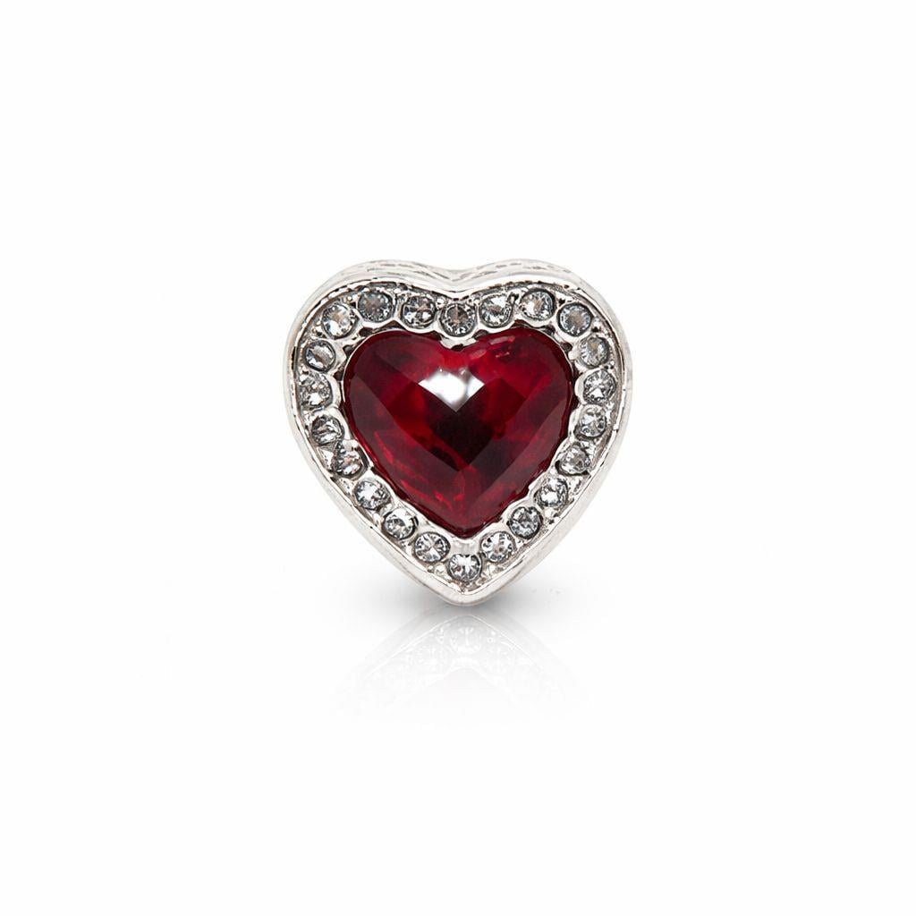 ​​​​​​​​​​​​​​​​Welch Çelik Kırmızı Taşlı Kalp Charm Boncuk Welch Çelik Charm Modelleri - WELCH 