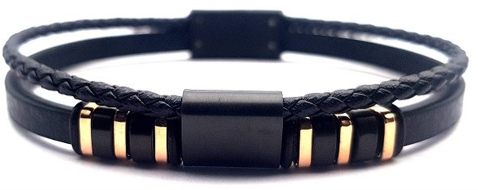 ​​​​Welch Steel Mens Leather Bracelet