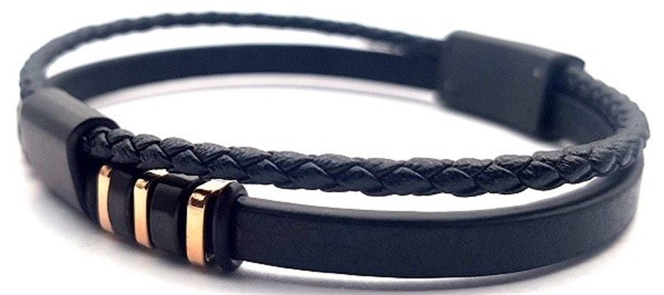 ​​​​Welch Steel Mens Leather Bracelet