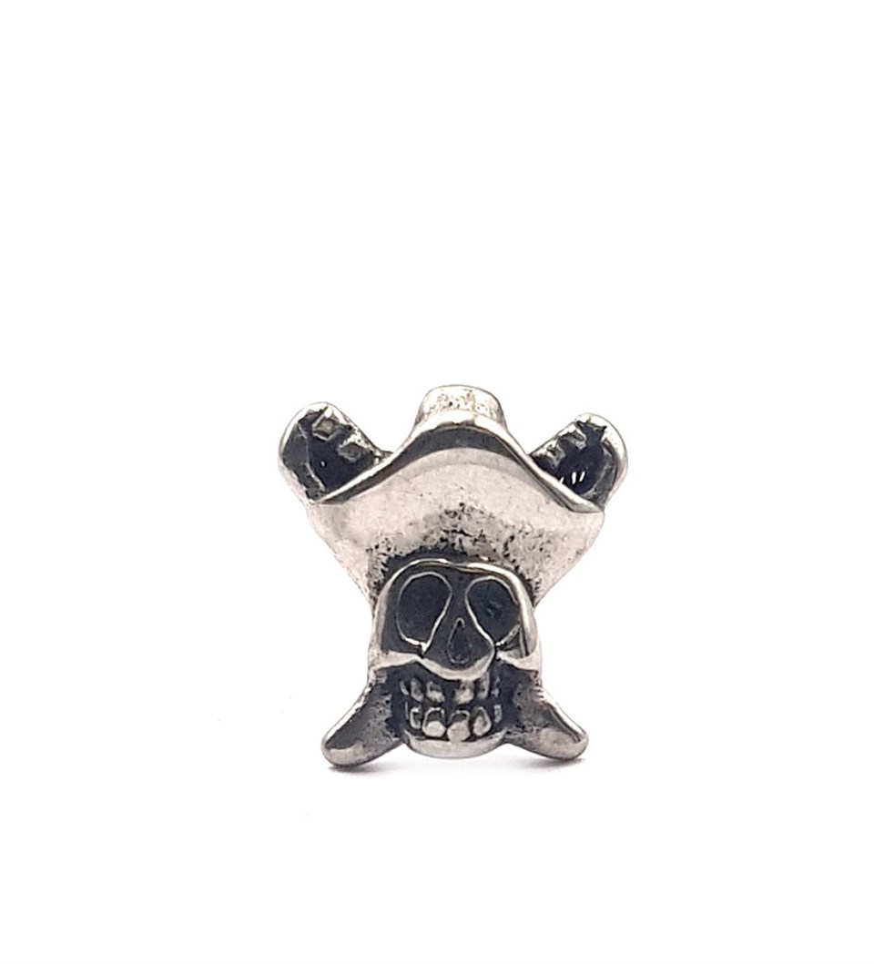 Welch Mens Steel Skull Pirate Earrings
