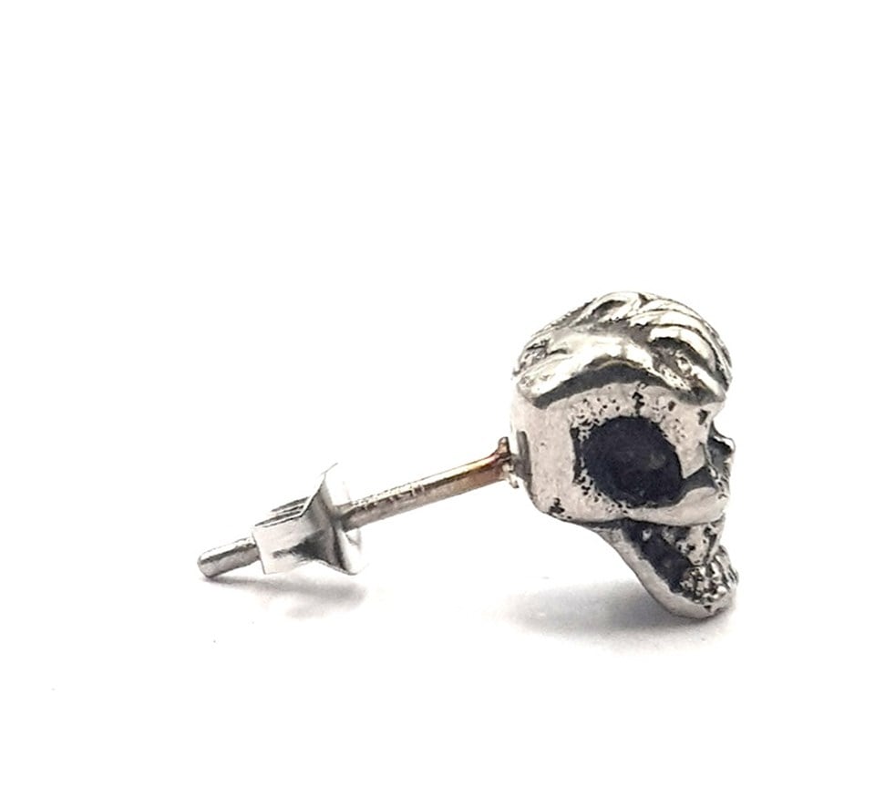 Welch Mens Steel Skull Earrings