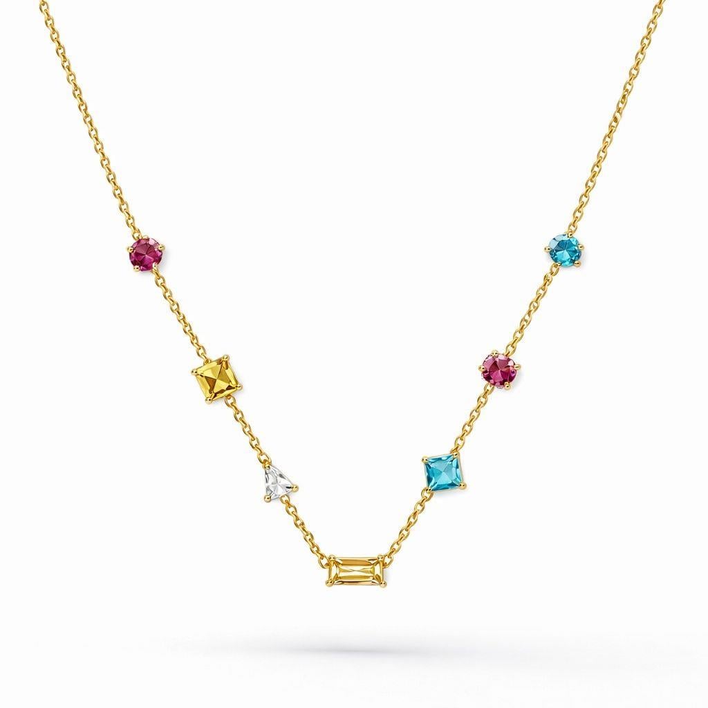Welch Çelik Gold Renkli Taşlı Minimal Kolye Welch Çelik Gold Renkli Taşlı Minimal Kolye ve Kolye Modelleri - WELCH 