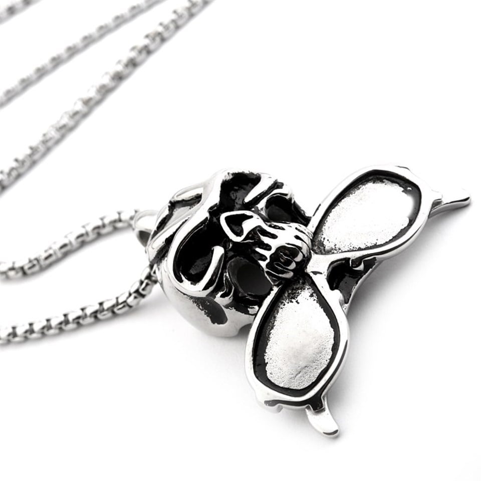 Welch Steel Sunglasses Skull Necklace