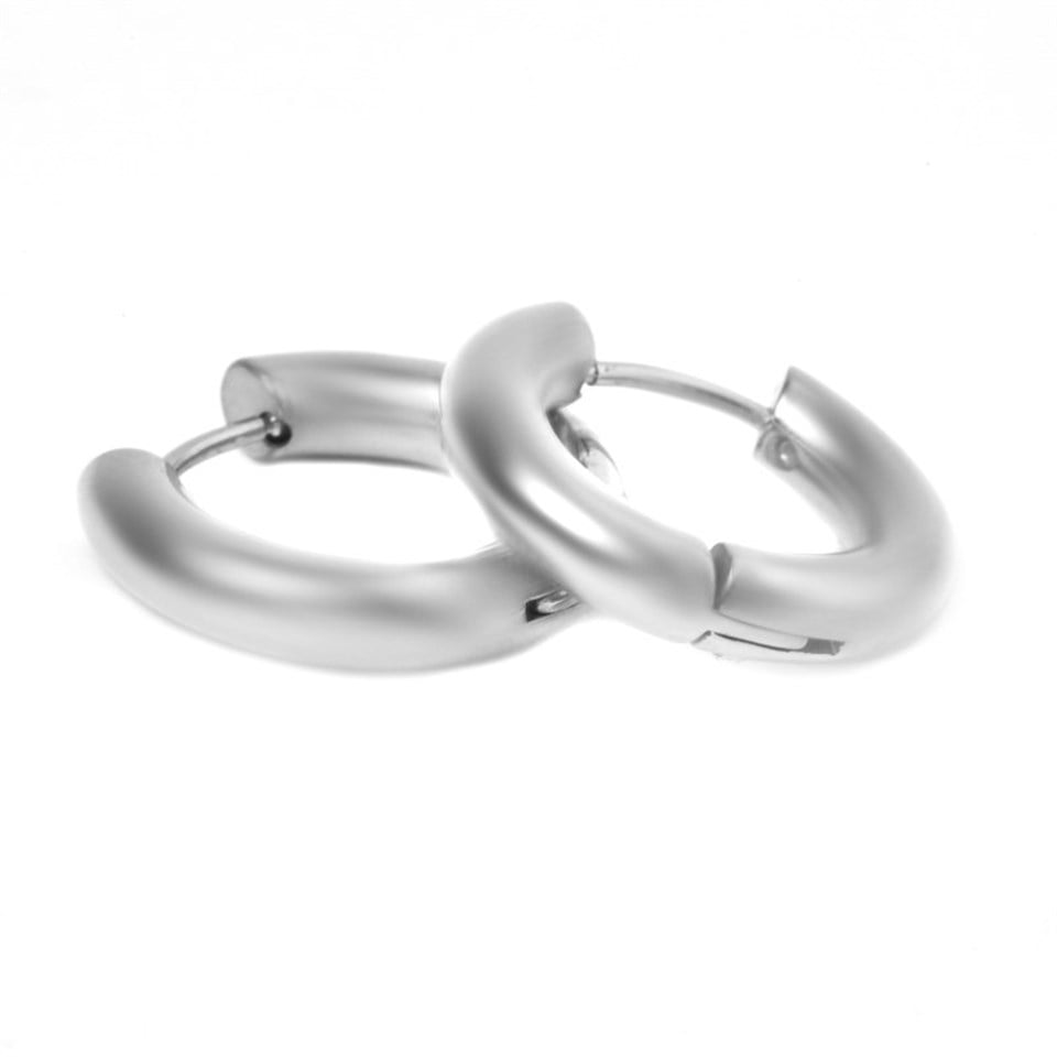 Welch Steel Hoop Womens Earrings