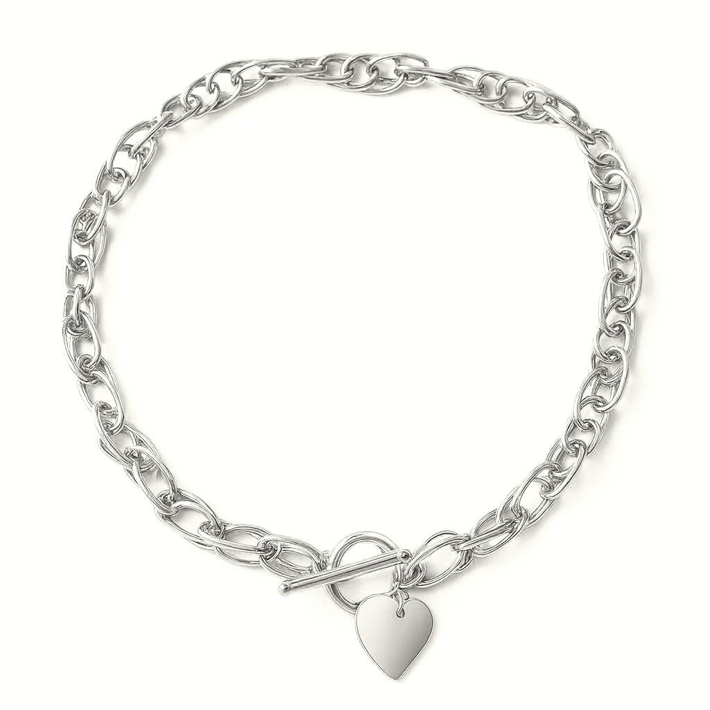 Welch Çelik Halka Kalpli Kolye Welch Çelik Halka Kalpli Kolye ve Kadın Çelik Kolye Modelleri - WELCH 