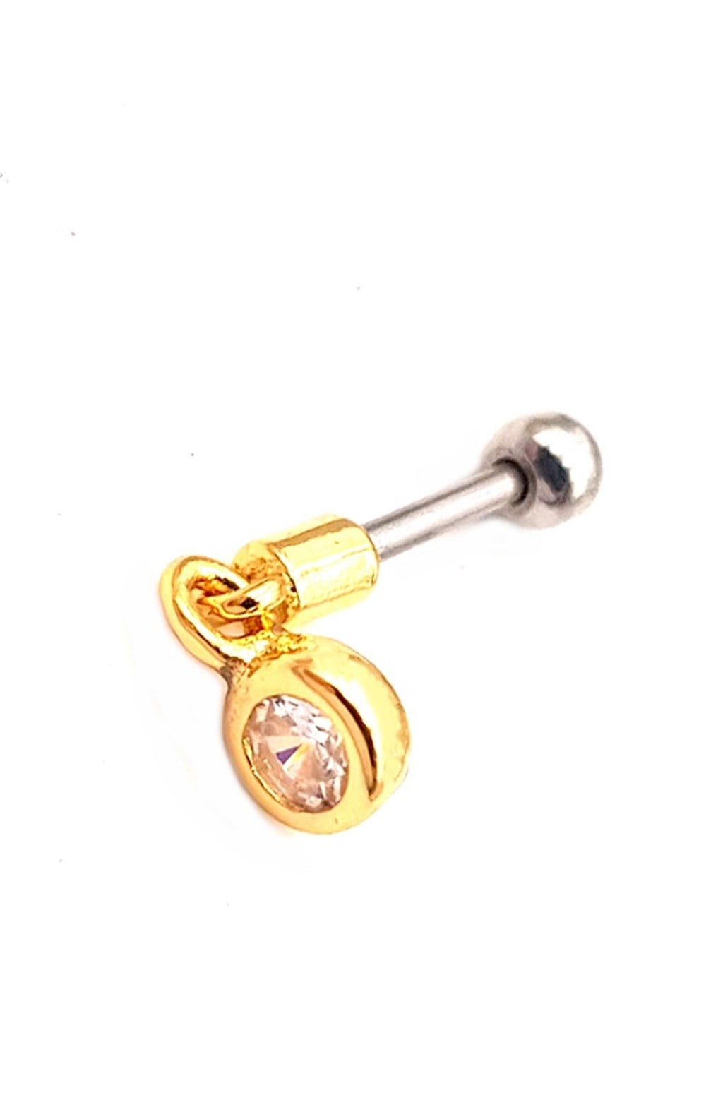Welch Çelik Helix Tragus Taşlı Piercing