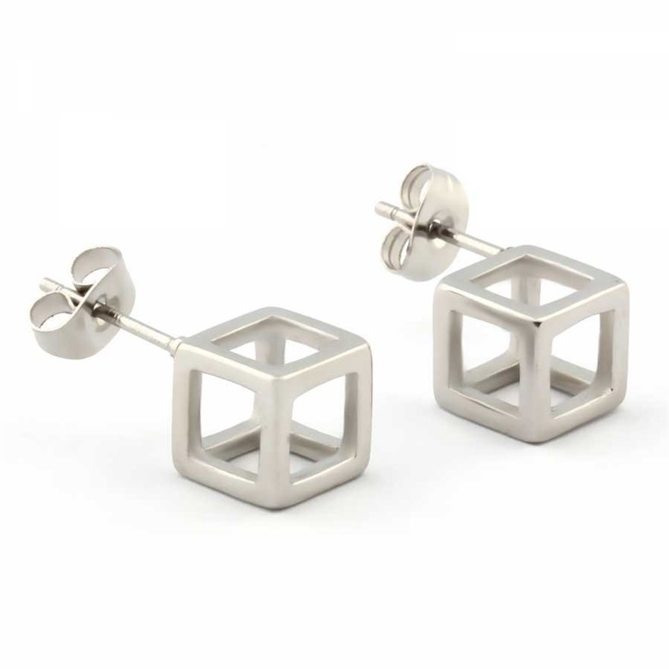 Welch Steel Cube Earrings