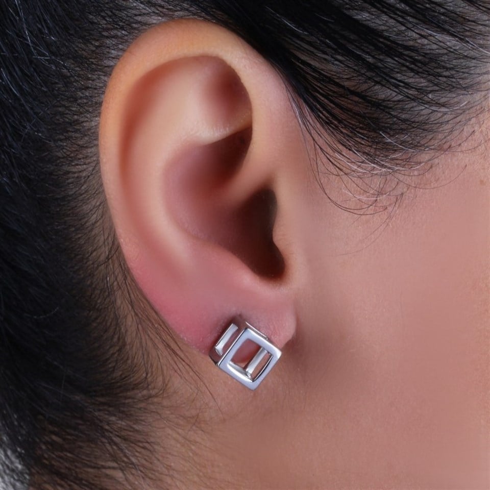 Welch Steel Cube Earrings