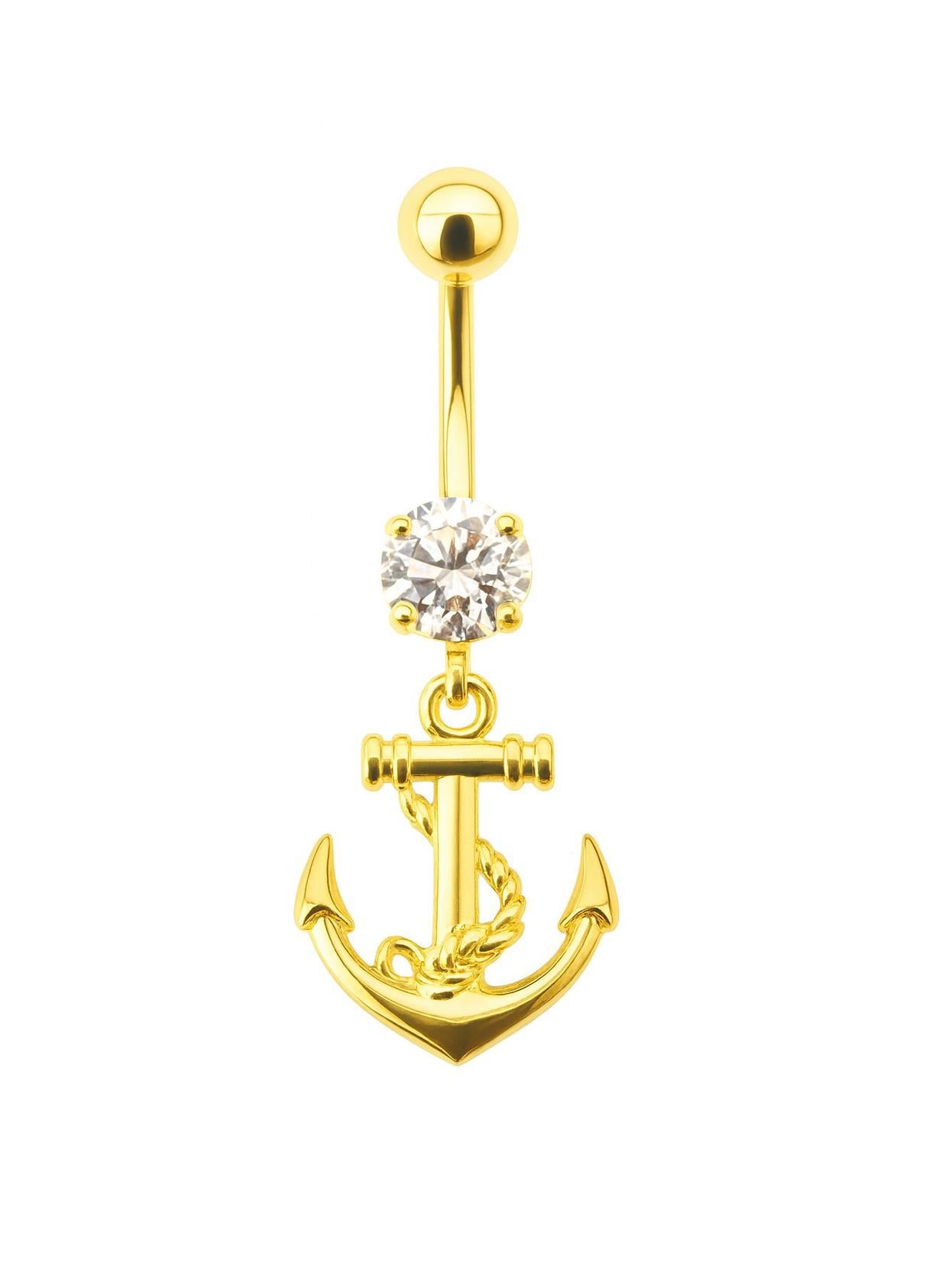 Welch Gold Çelik Göbek Çapa Piercing Welch Çelik Piercing Modelleri - WELCH 
