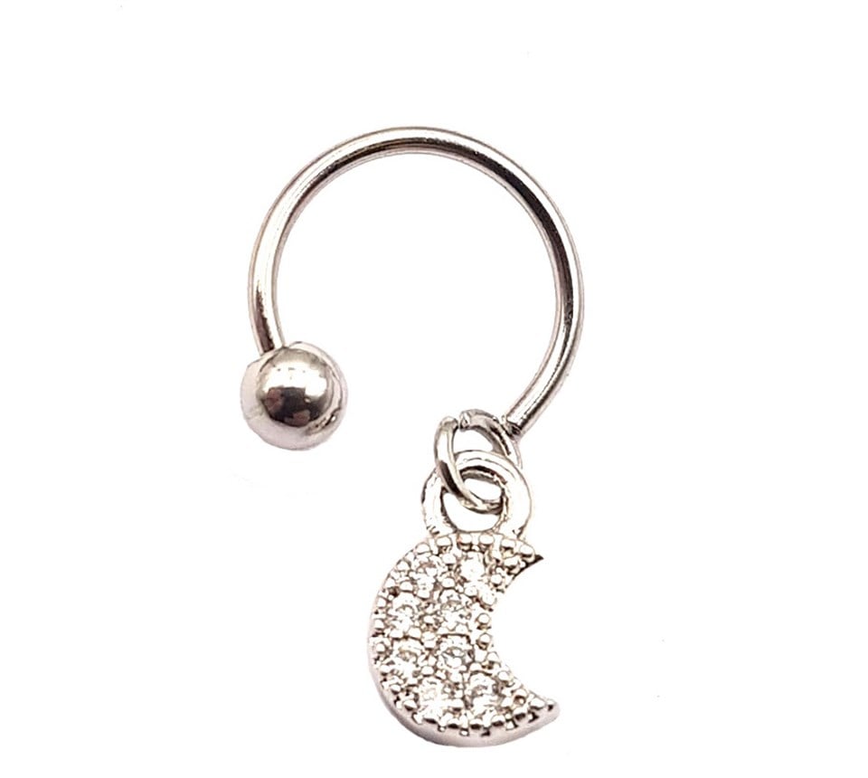 Welch Çelik Sallantılı Ay Piercing