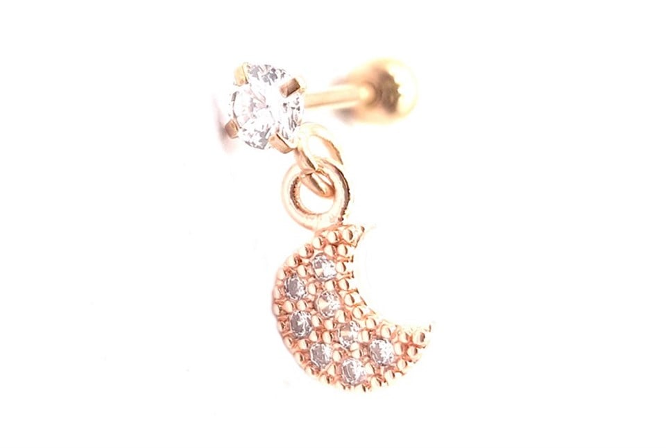 Welch Çelik Sallantılı Ay Piercing
