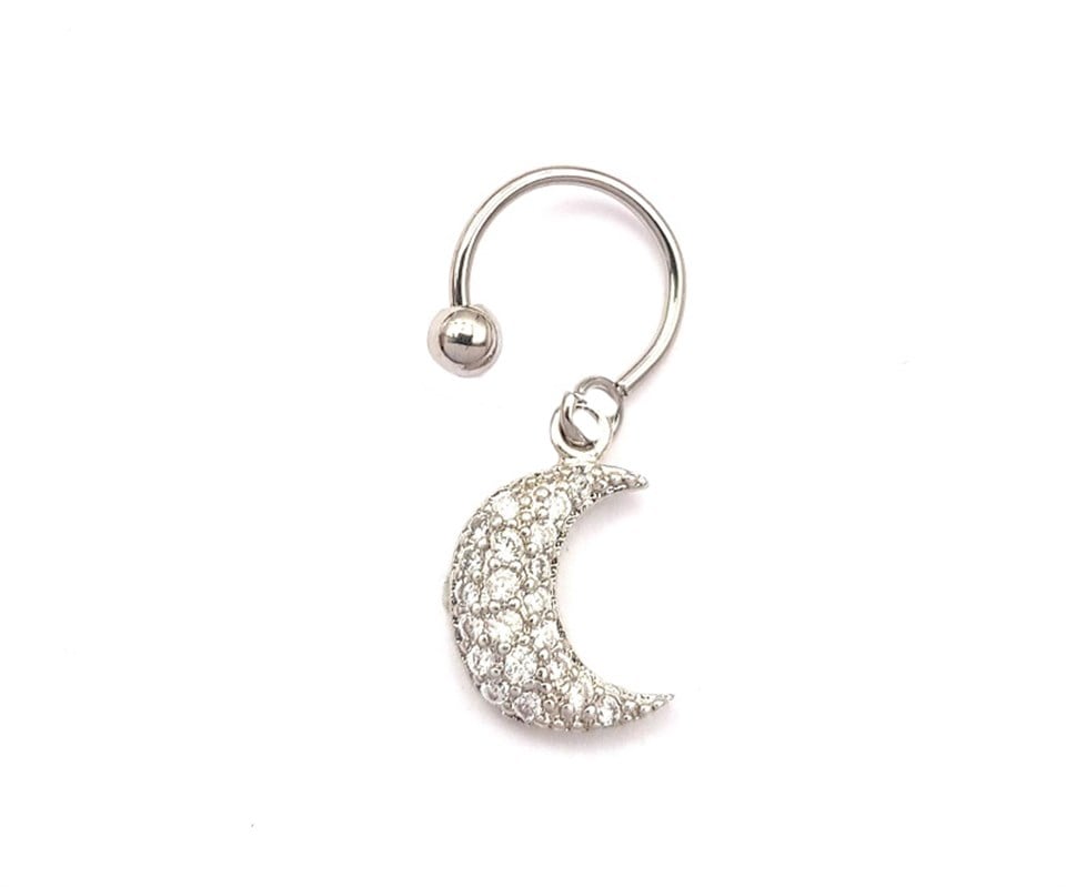 Welch Çelik Sallantılı Ay Piercing