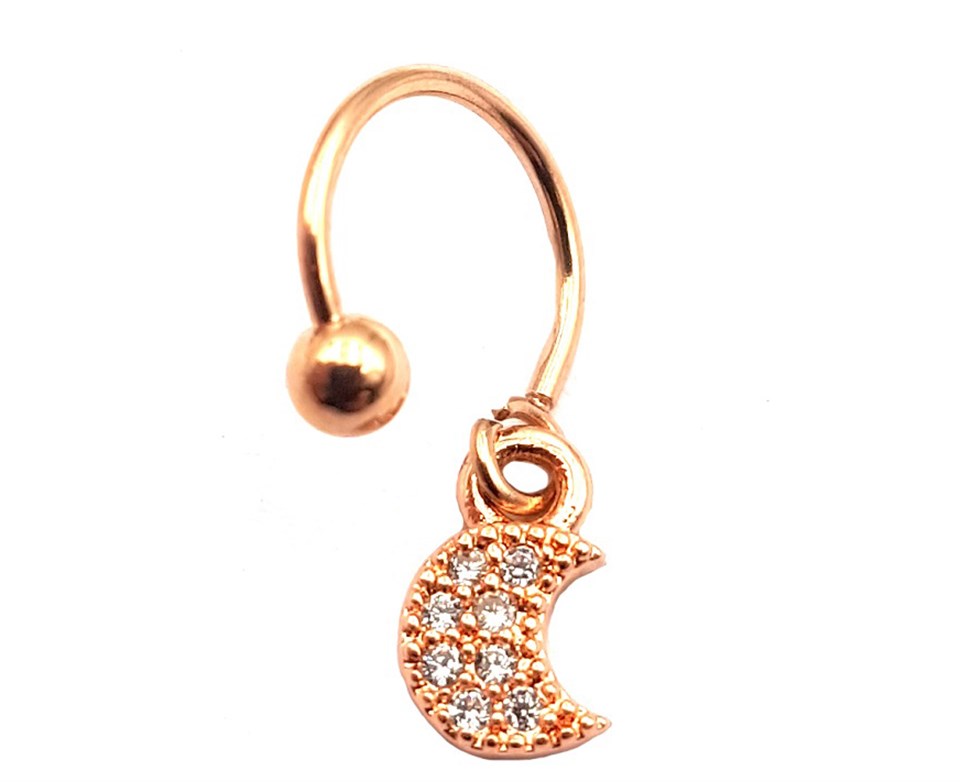Welch Çelik Sallantılı Ay Piercing
