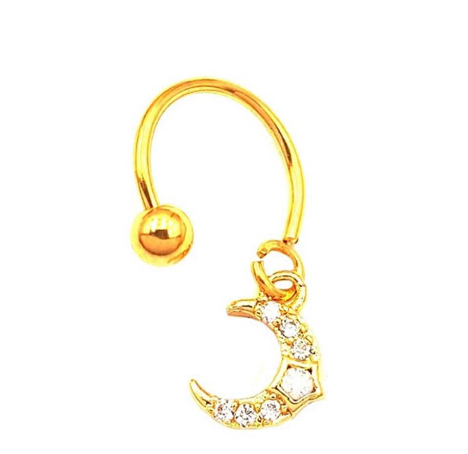 Welch Çelik Sallantılı Ay Yıldız Piercing