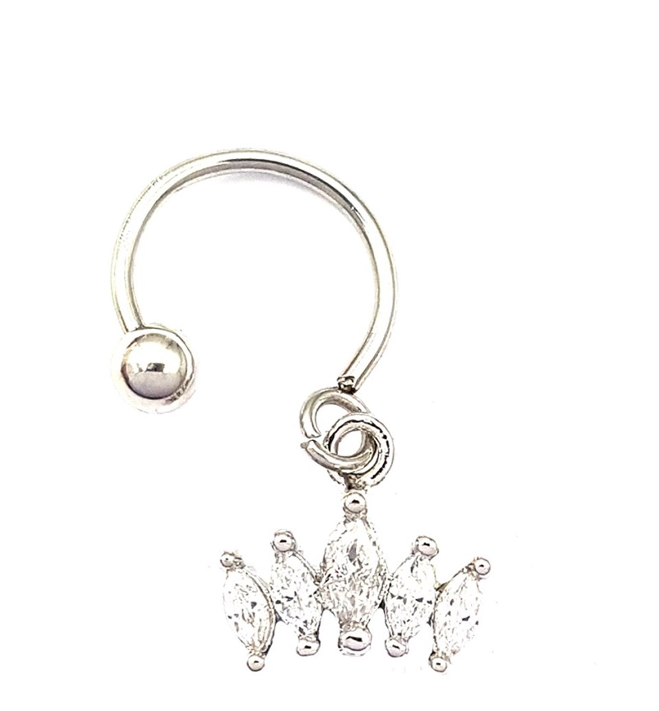 Welch Çelik Sallantılı Baget Taşlı Piercing