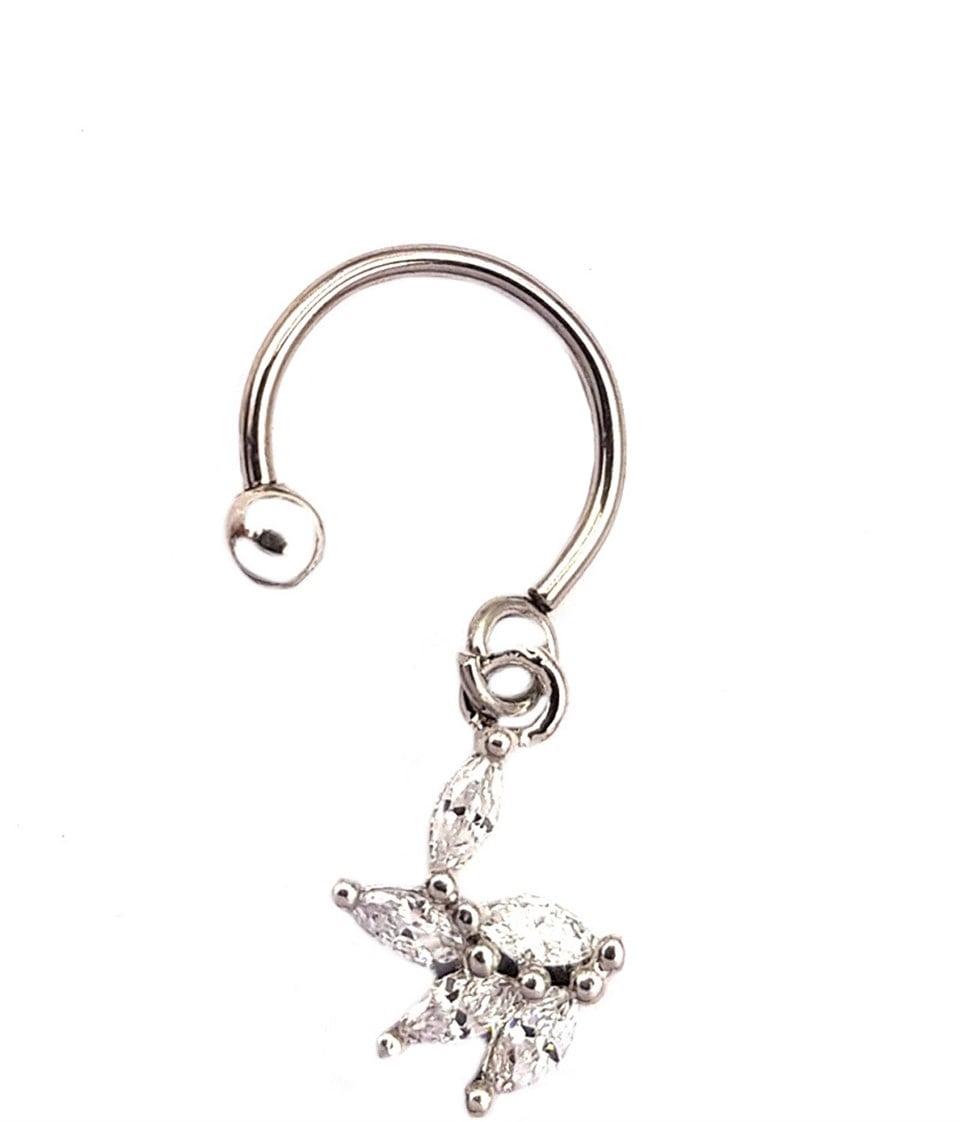 Welch Çelik Sallantılı Baget Taşlı Piercing