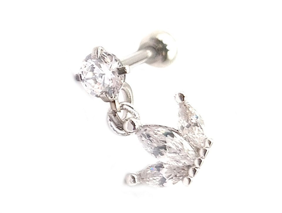 Welch Çelik Sallantılı Baget Taşlı Piercing
