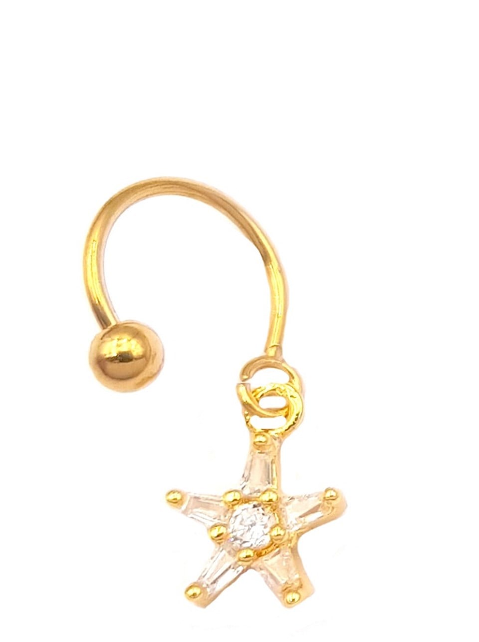 Welch Çelik Sallantılı Baget Taşlı Yıldız Piercing
